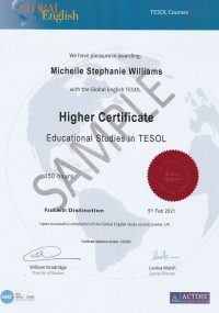 Higher Certificate Educational Studies in TESOL - 150 hours