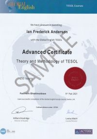 Advanced Certificate of Theory and Methodology in TESOL - 250 hours