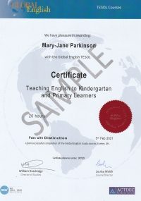 Teaching English to Kindergarten and Primary Learners - 20 hours